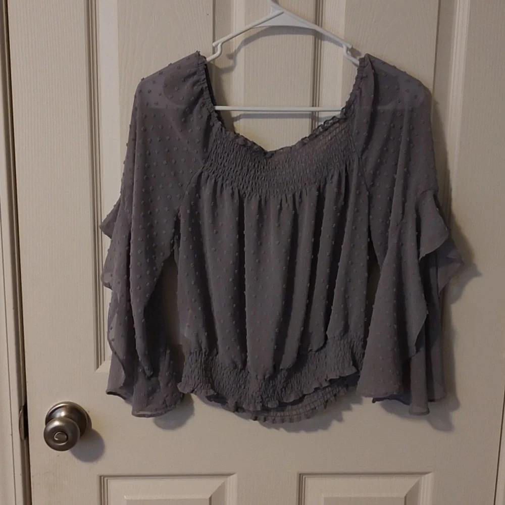 H&M Gray Women's Textured Blouse